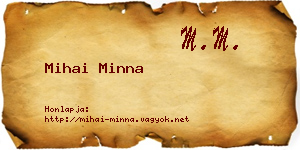 Mihai Minna névjegykártya